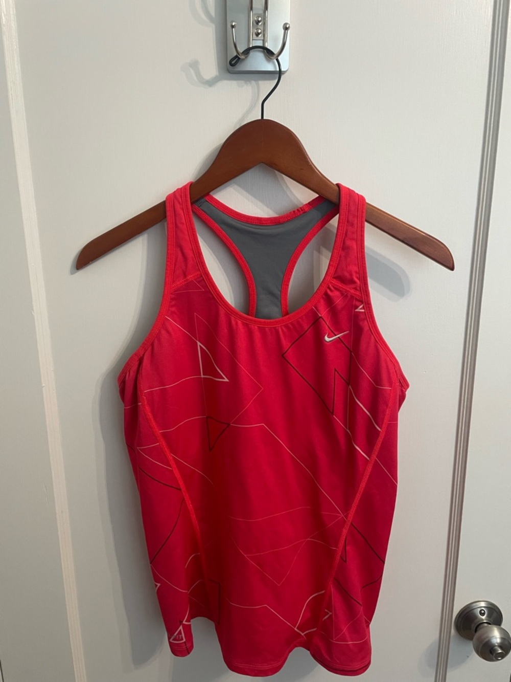 Nike Dri-FIT Racerback Running Tank Top | Women's XL | Red/Coral & Gray
